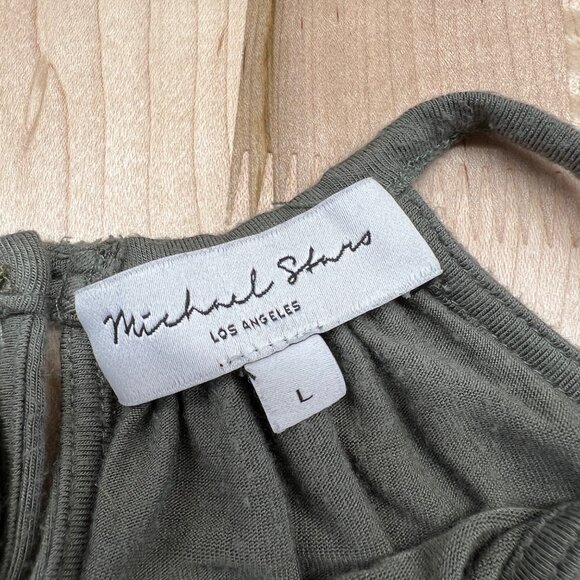 Michael Stars Jonnie Sleeveless Romper in Army Green Size Large - Picture 9 of 13